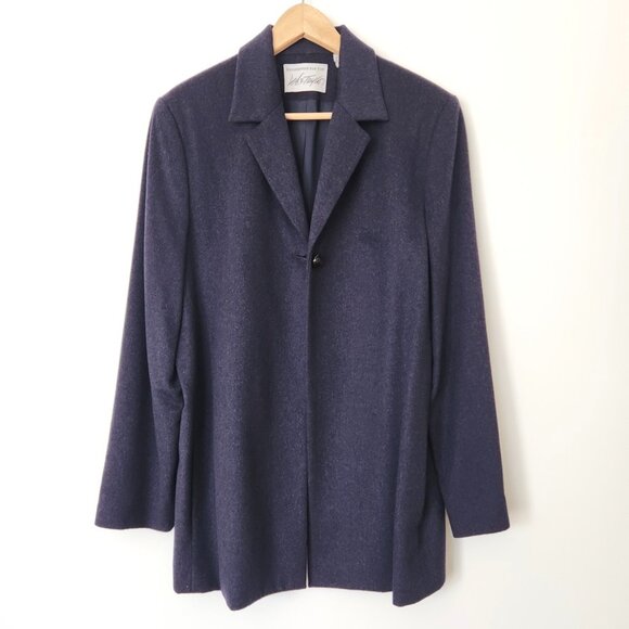 Vintage Lord & Taylor Gray Blue Cashmere Blazer Jacket Swing Button Wool‎ Sz 10 - Picture 12 of 12
